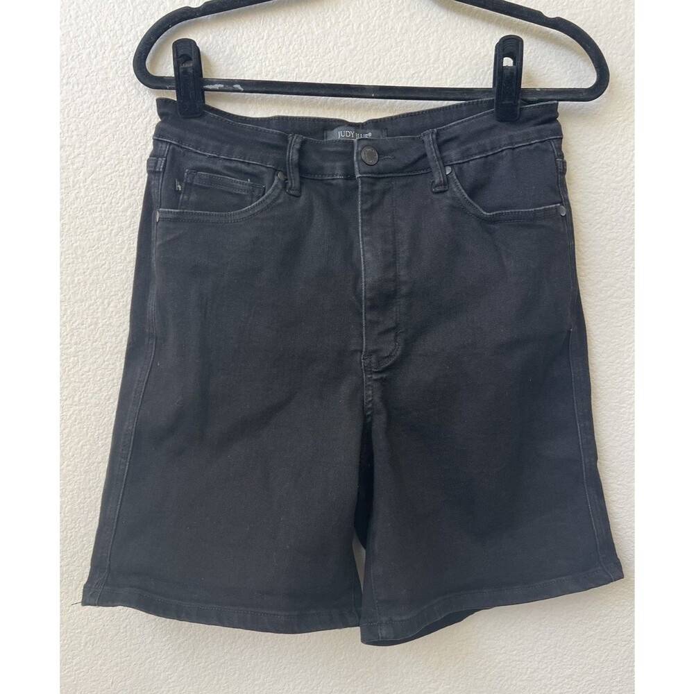 Judy Blue Womens High Waist Cuffed Denim Shorts Black JB150237 Size Large NWT